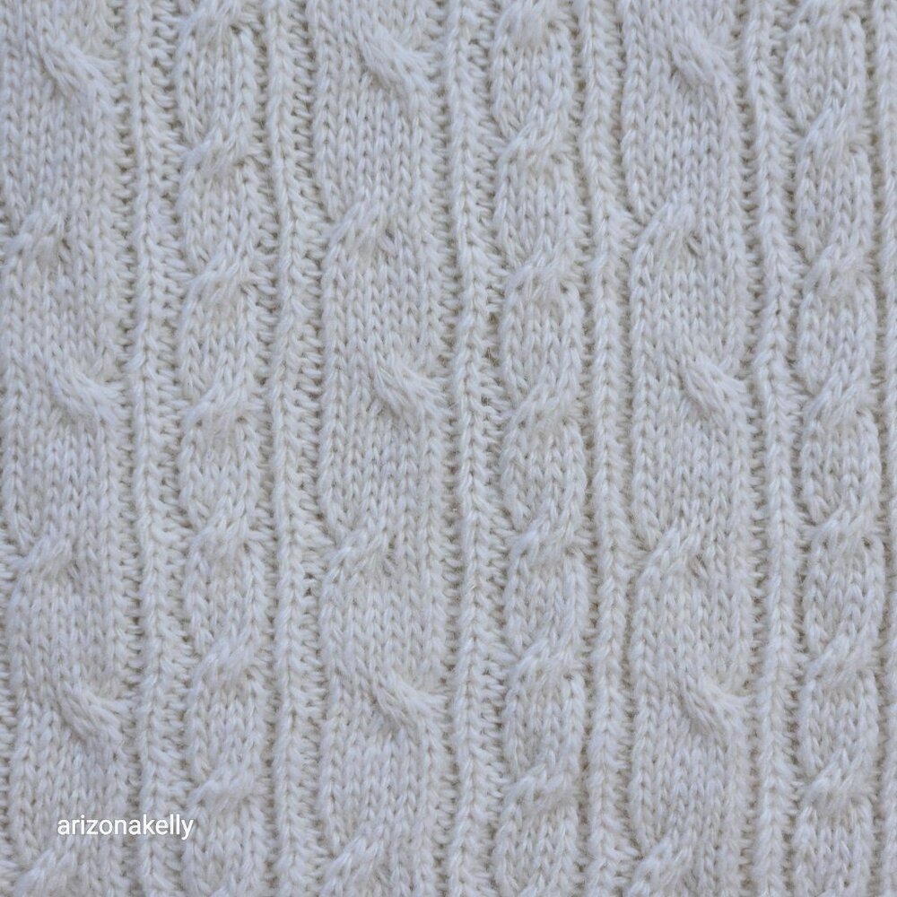 Wool or Wool Blend Cable Knit Ivory Scarf - Picture 3 of 15